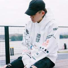 Hoodie Sweatshirt Graphic Graffiti Kanji Hip Hop Streetwear Hoodie Cotton Autumn