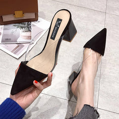 Square heel High heels Muller slippers women summer shoes women Fashion