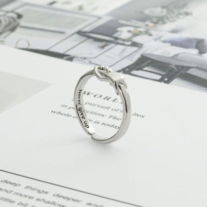 Gothic Hug Muscle Hands Rings For Women Men Adjustable Open Cuff Ring Party