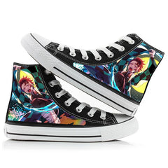 Demon Slayer Print Canvas Shoes Velvet Japanese Anime Student Men