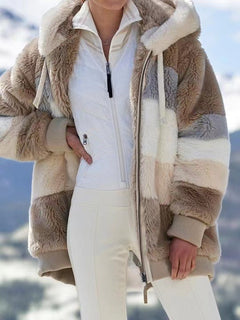 Women Spring and Autumn Oversize Long Teddy Bear Coat Warm Thickening