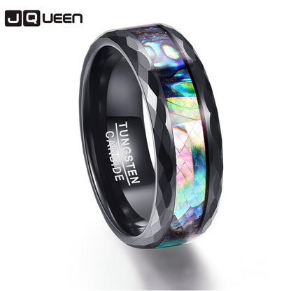 Tungsten Carbide Multi-Faceted Polishing Promise Band Men Rings Multi-size