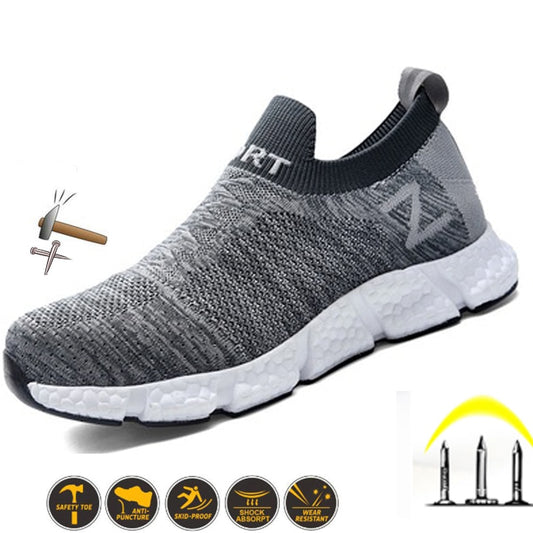 Shoes Men Puncture Resistant Work Boots Steel Toe Sneakers Indestructible