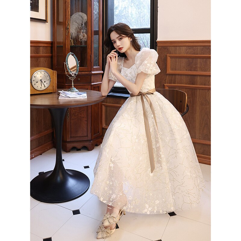 Homecoming Dresses: White Prom Dress Short Sleeves Wedding Party Dresses