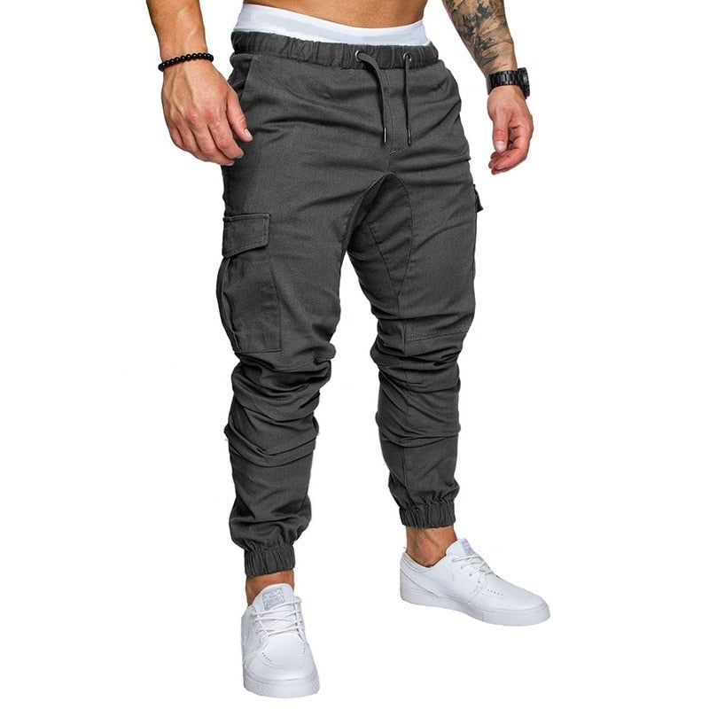 Casual Men Pants Fashion Big Pocket Hip Hop Harem Pants Outwear
