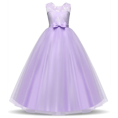 Teen Girl Evening Party Long Dress 5-14Y Girl Formal School Ceremony Outfit