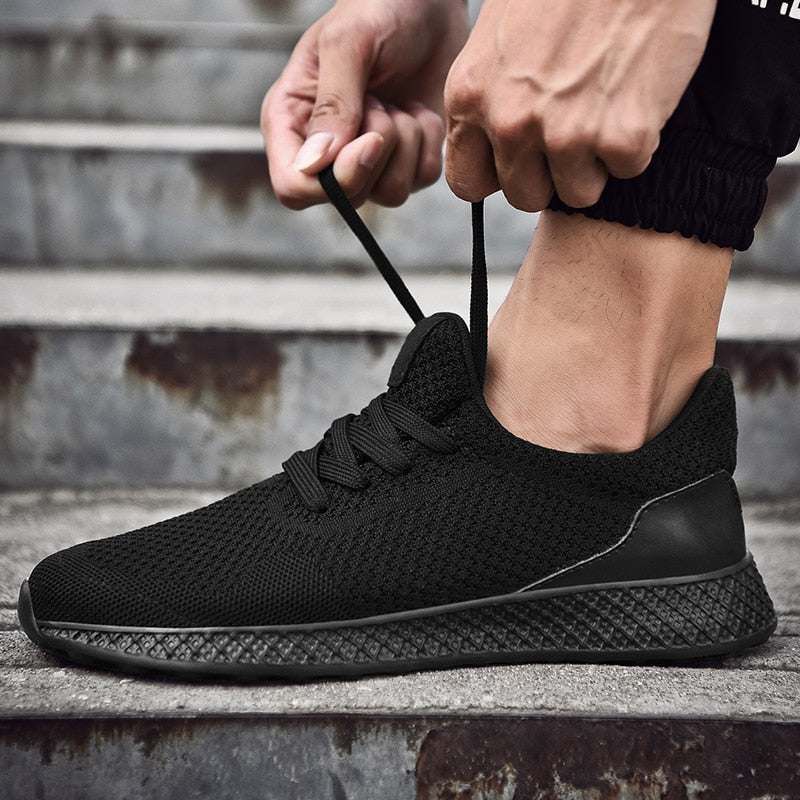 Sneakers Men Casual Shoes Lightweight Breathable Men Shoes Black Big
