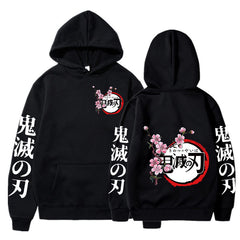 Slayer Kimetsu No Yaiba Hoodie Hip Hop Anime Pullovers Tops Loose Long Sleeves