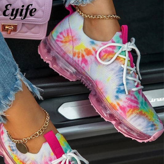 Women Sneakers Trends Autumn Stretch Fabric Ladies Breathable Cas
