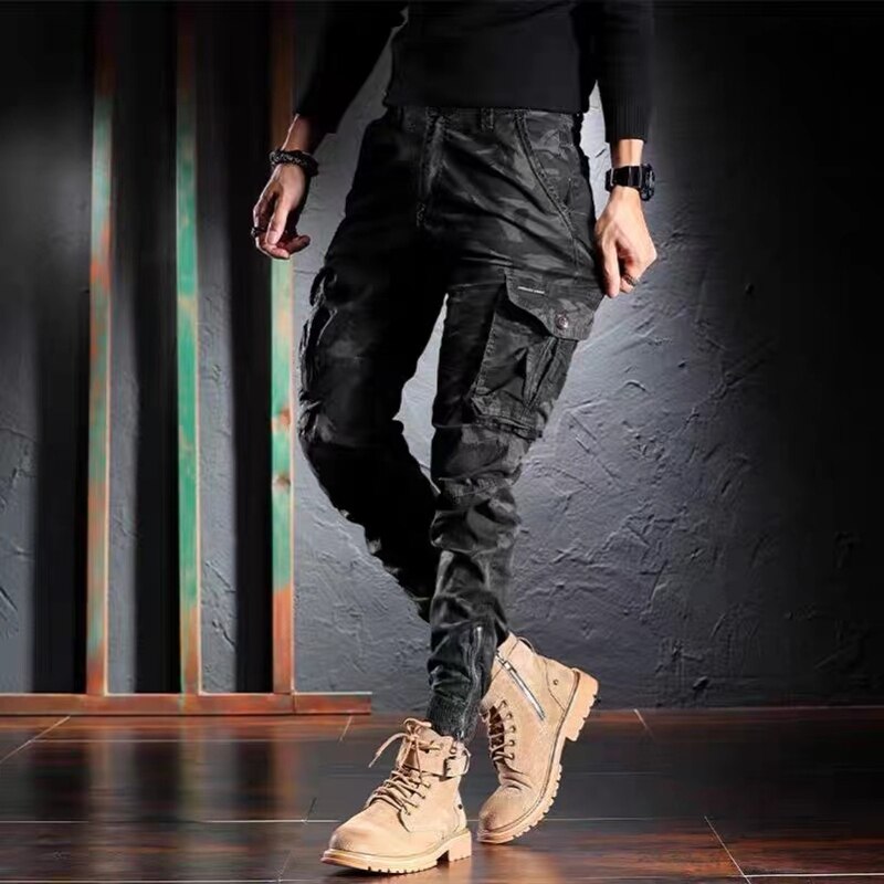 Men Fashion Oversized Camouflage Cargo Pants Outdoor