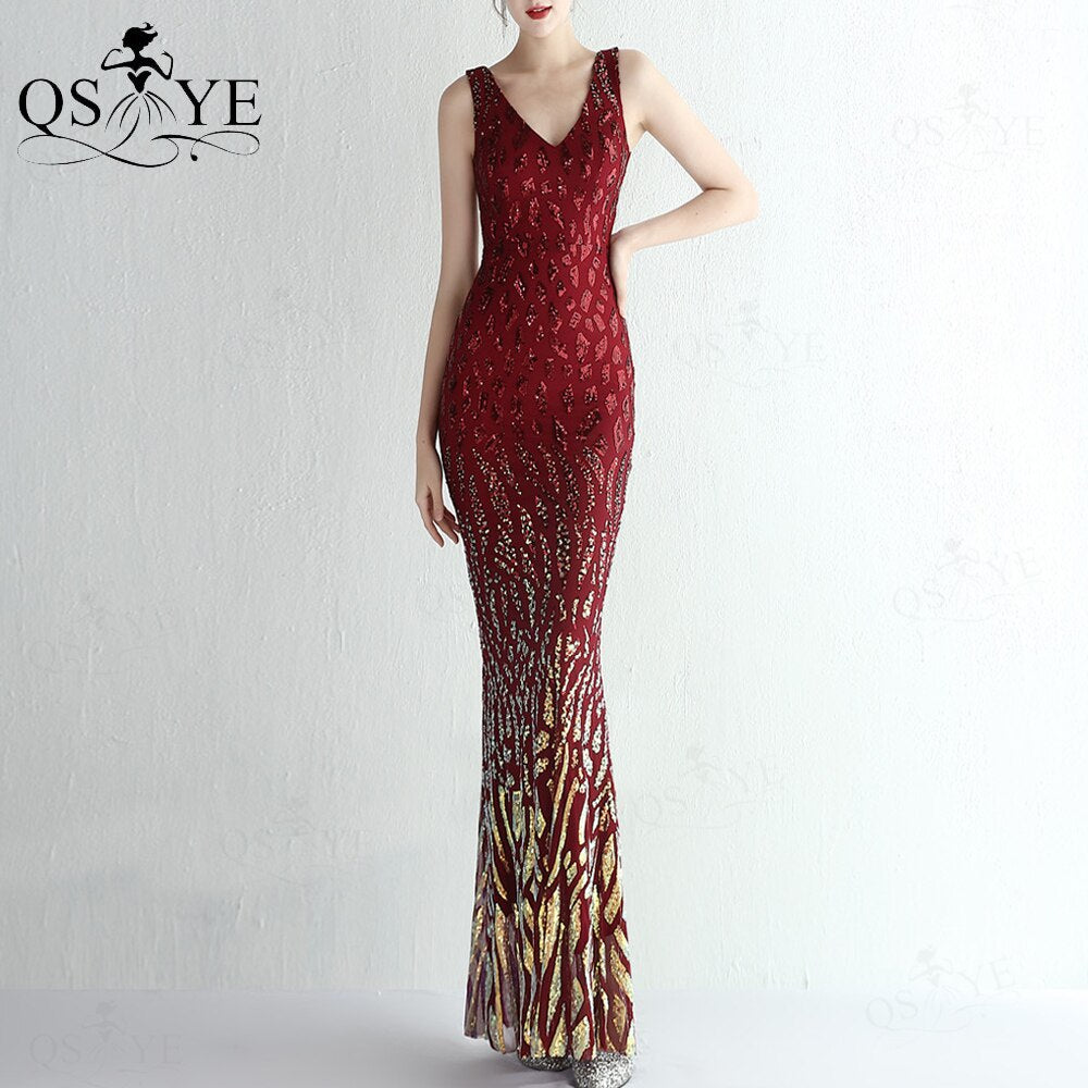 Homecoming Dresses: Prom Dresses Unique Pattern Sequin Lace Evening Gown