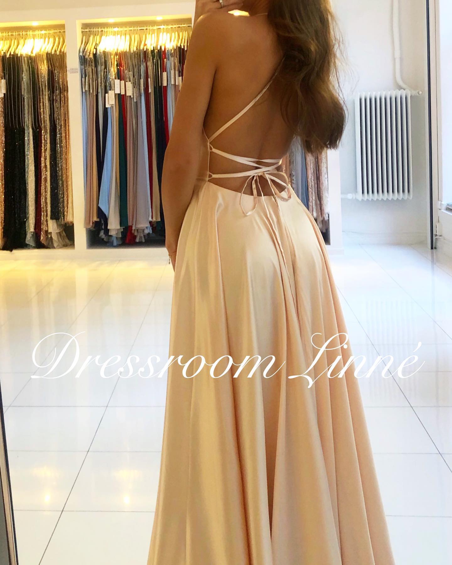 Homecoming Dresses: Prom Dress Spandex satin Slit Side Dress A-LINE Scoop Stretch