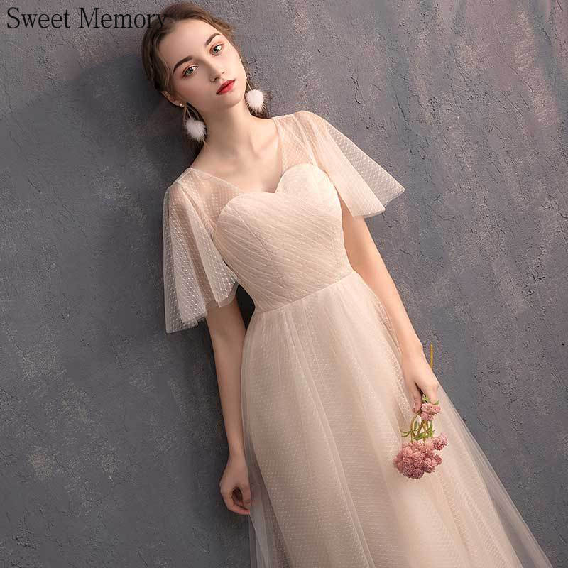 Homecoming Dresses: Long Light Cream Champagne Prom Dresses Tulle Formal Gown