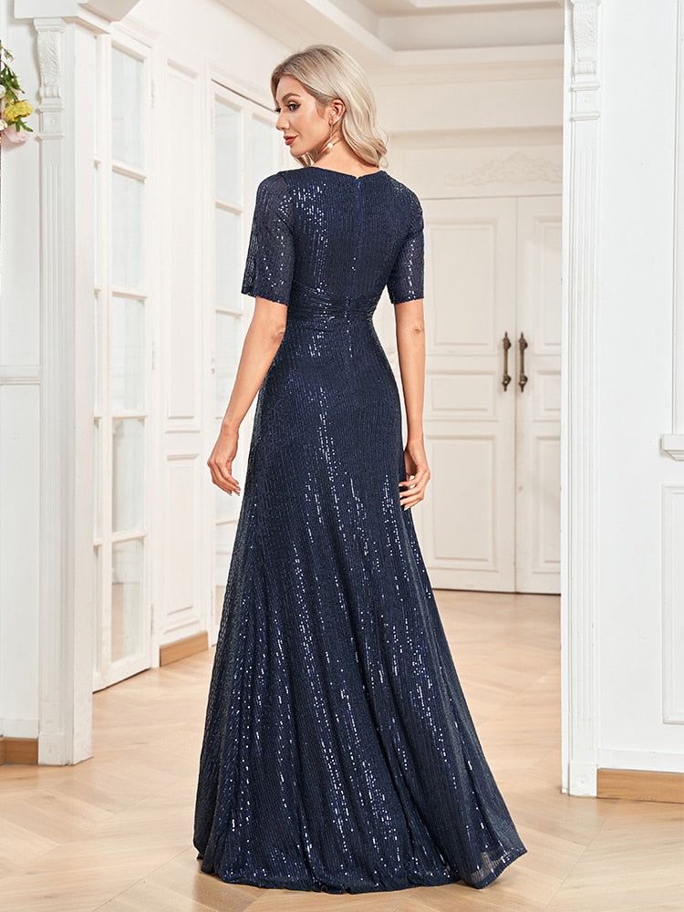 Evening wear Dresses: V-Neck Evening Dresses Women Party Maxi Dress