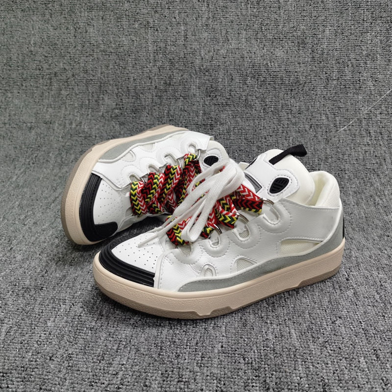 Women Sneakers Luxury Designers Leather Fashion Platform Casual Shoes Brand