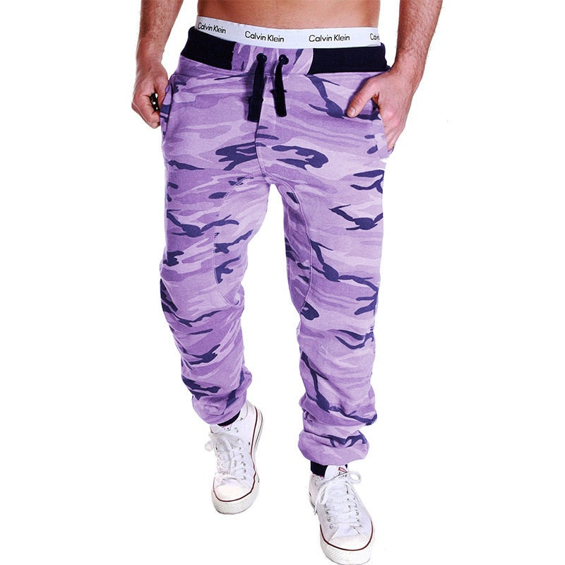 Sweatpants Men Camouflage Elasticity Military Cargo Pants Drawstring Multi