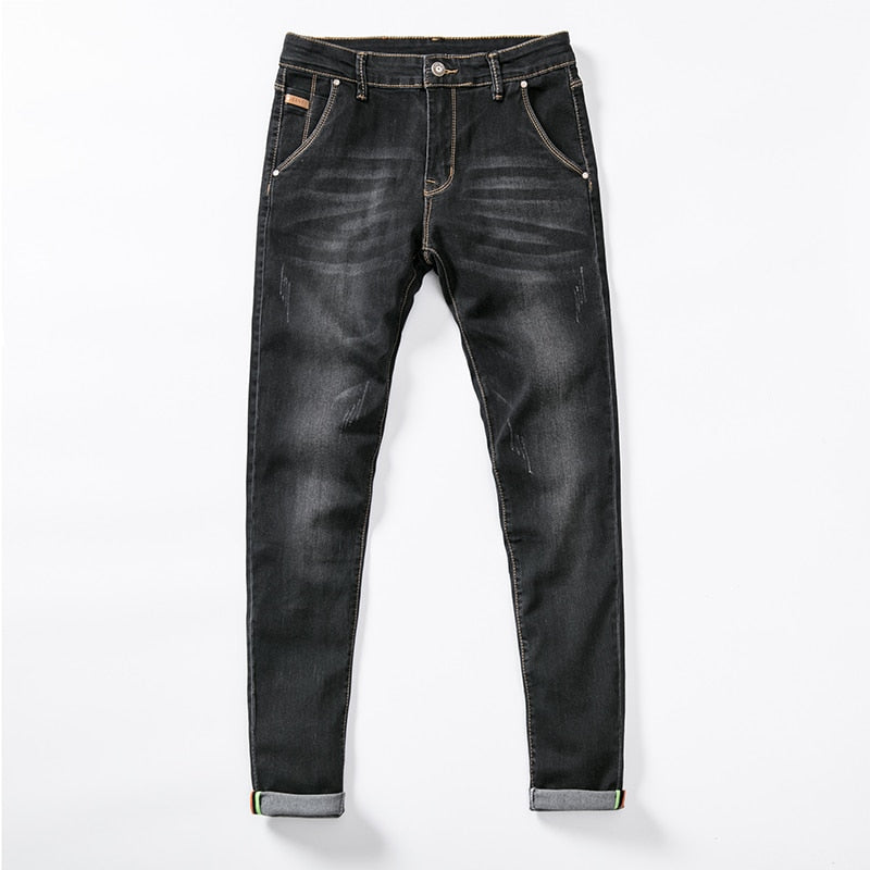 7 Color Men Stretch Skinny Jeans Fashion Casual Slim Fit Denim Trousers Male