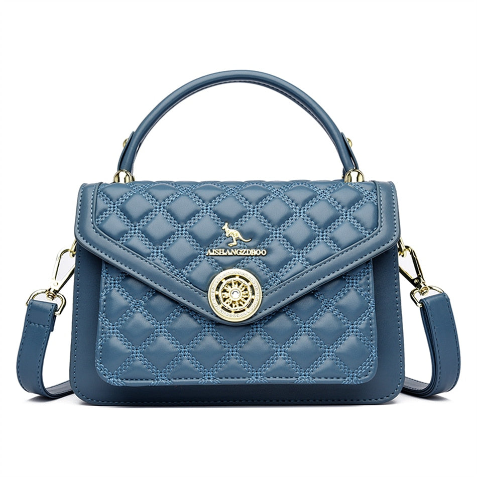 Luxury Women 3 Layers Handbags High Quality Designer Soft Leather Crossbody