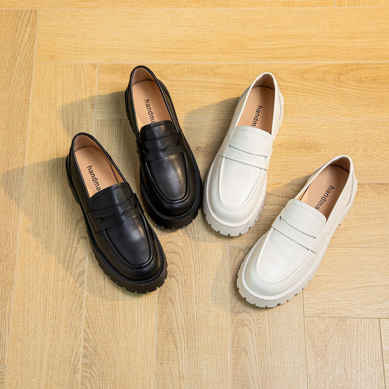 Spring Shoes Female British Style Thick-soled College Style Casual Loafers