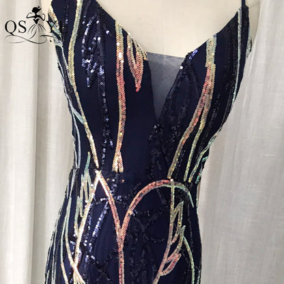 Homecoming Dresses: Prom Dresses Spaghetti Straps V neck Mermaid Evening