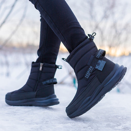 Thick Couple Snow Boots Plus Velvet Warm Side Zipper Outdoor