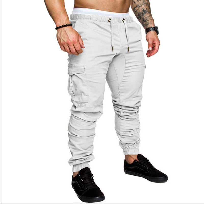 Casual Men Pants Fashion Big Pocket Hip Hop Harem Pants Outwear