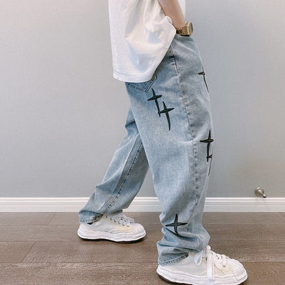 Wide Leg Cargo Pants Streetwear Baggy men Jeans Spring Autumn Men