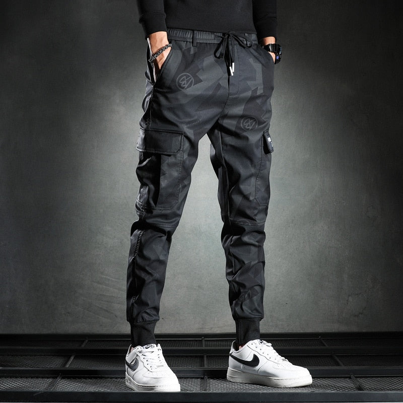 Sweatpants Men Camouflage Elasticity Military Cargo Pants Drawstring Multi