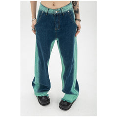 Womens Jeans High Waist Vintage Straight Baggy Pants Chic Design Streetwear