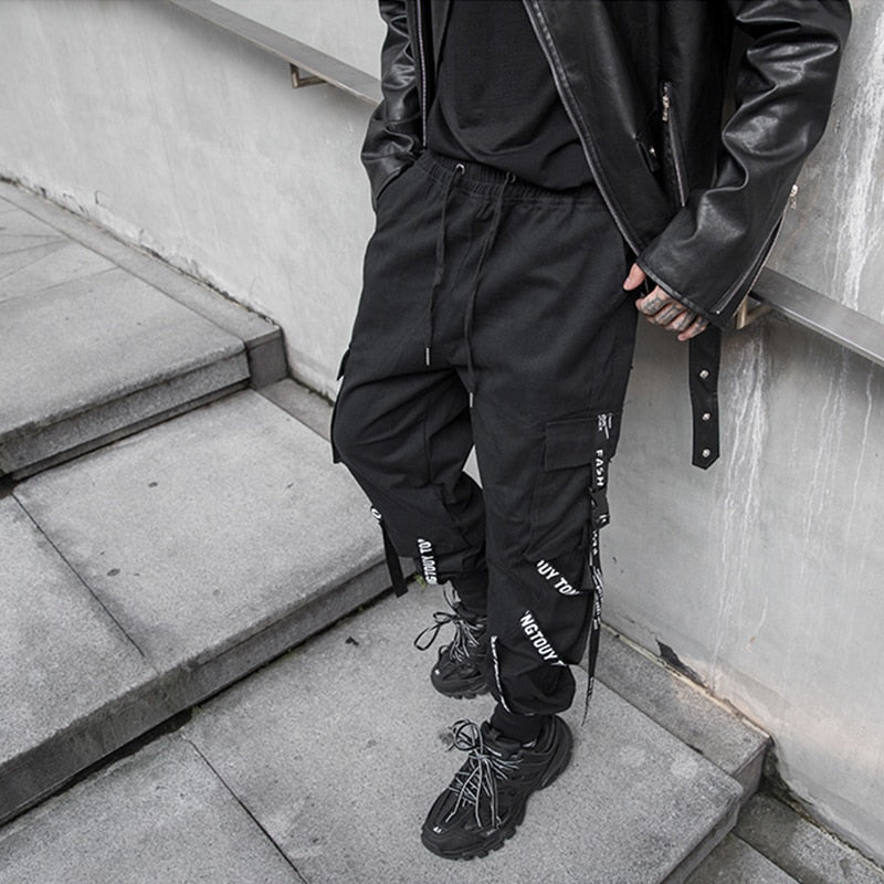 Black Cargo Pants Men Joggers Cargo Trousers for Men Jogging Japanese