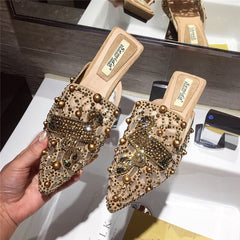 Spring Women Slippers Women Pointed Half Support Women