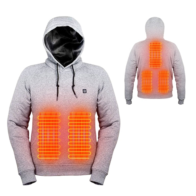 Outdoor Electric USB Heating Sweaters Hoodies Men Winter Warm
