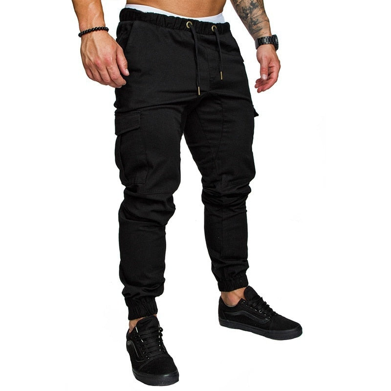 Casual Men Pants Fashion Big Pocket Hip Hop Harem Pants Outwear