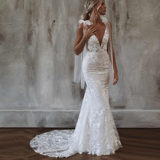 White Bridesmaid Dresses: Wedding Dresses Spaghetti Straps With Bow Sleeveless
