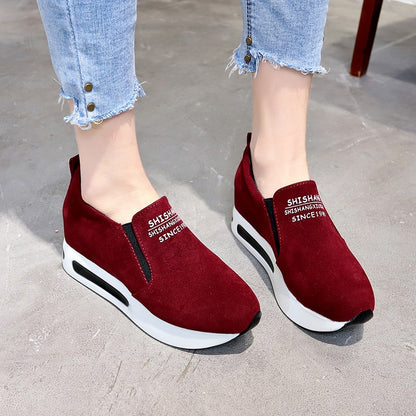 Fashion Shoes Women Sneakers Spring Autumn Women Pu Flat Thick Bottom Shoes
