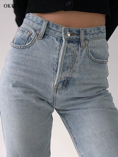 High Waist Baggy Jeans Women Casual Straight Leg Loose Pants Mom Jean