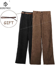 Women Casual Loose Corduroy Wide Leg Pants Fashion Full Length Trousers