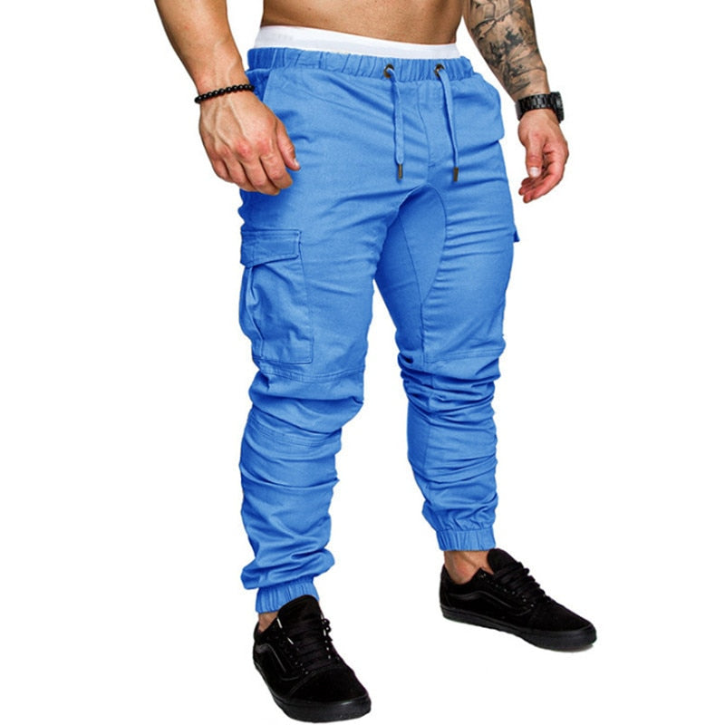Casual Men Pants Fashion Big Pocket Hip Hop Harem Pants Outwear