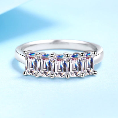 Real 2.5CT Grandmother Cut D Moissanite Ring GRA Certificate S925