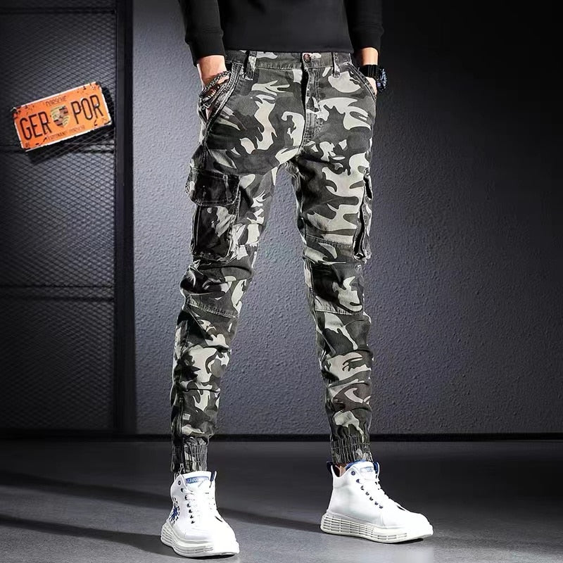 Men Fashion Oversized Camouflage Cargo Pants Outdoor