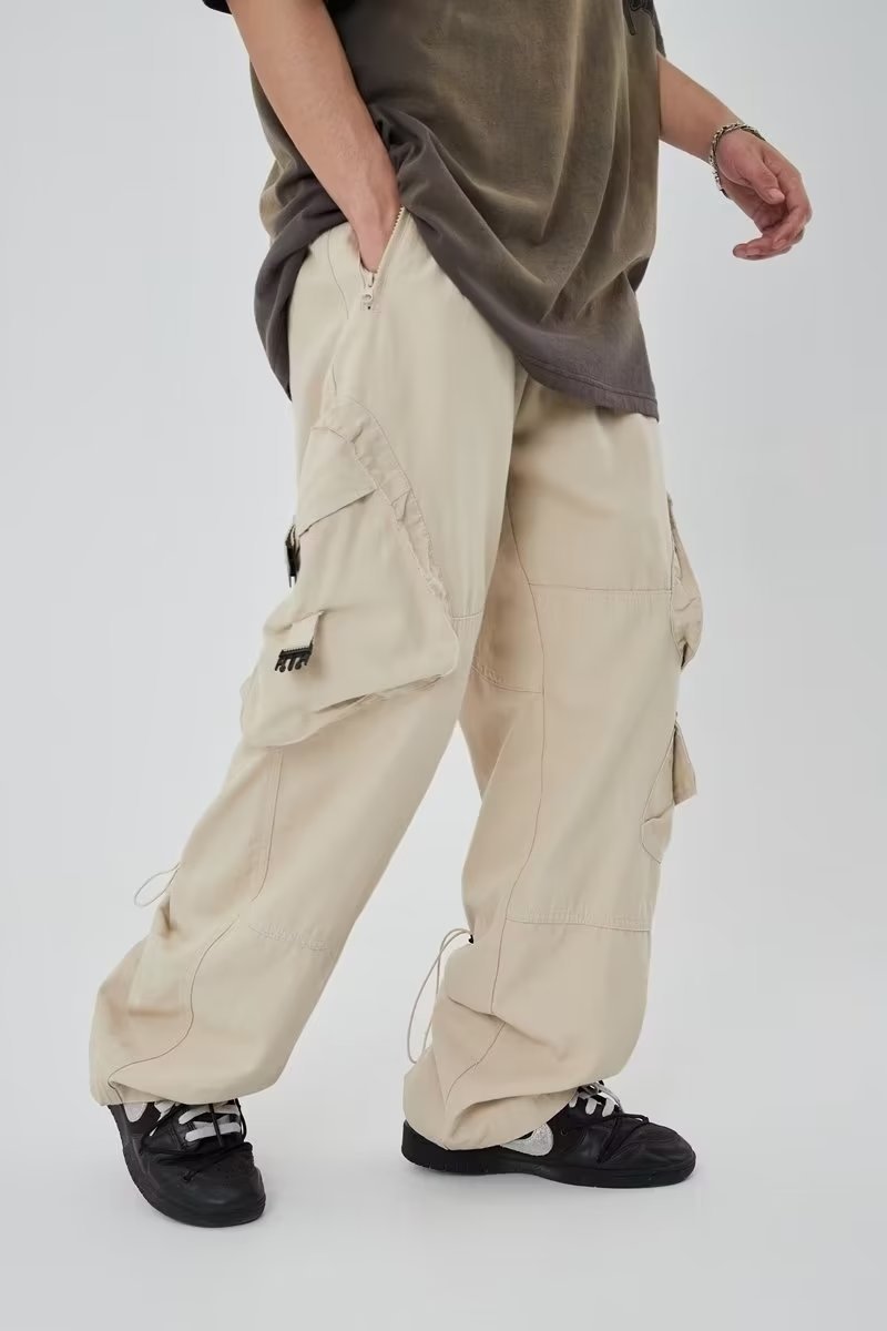 American street fashion big pocket overalls trousers loose casual design