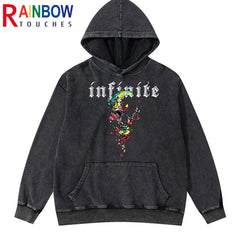 Washed Hoodie Men High Street Fashion Blinds Box Hoodie Trend