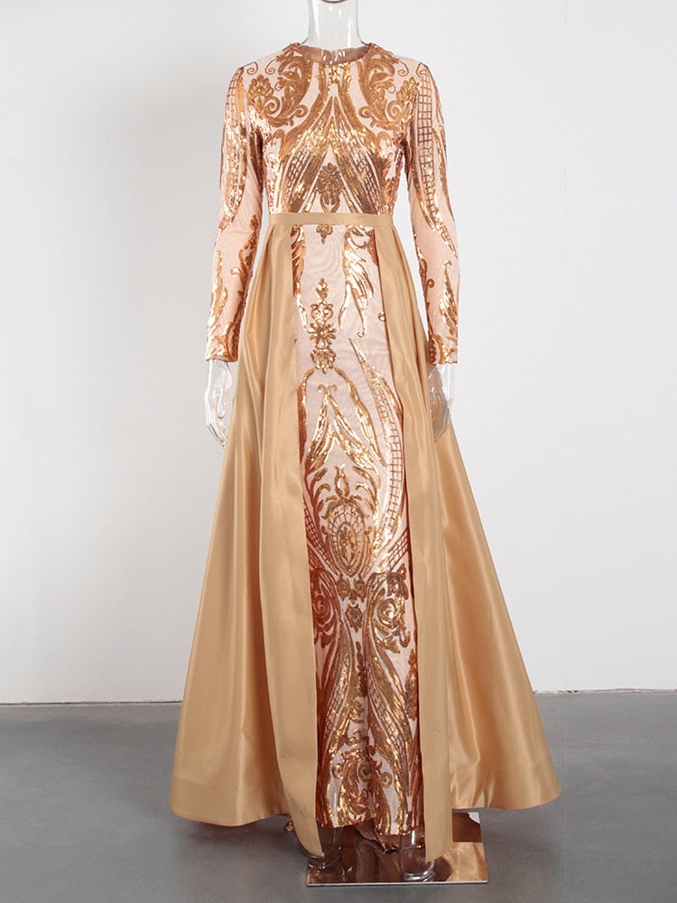 Evening wear Dresses: Long Sleeves Muslim Evening Dress