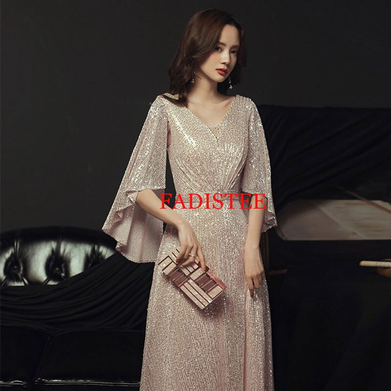 Homecoming Dresses: Prom Dress V-Neck Floor Length Dress Ladies Party Night
