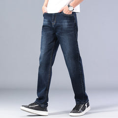 cotton stretch men straight loose loose summer thin jeans