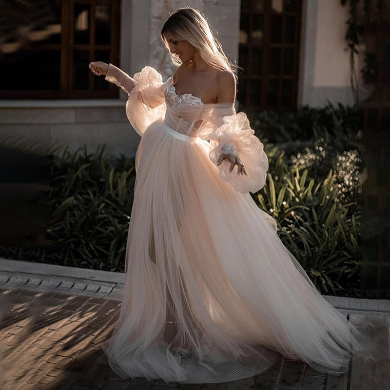 White Bridesmaid Dresses: Neckline Wedding Dresses Off The Shoulder Lace Appliques