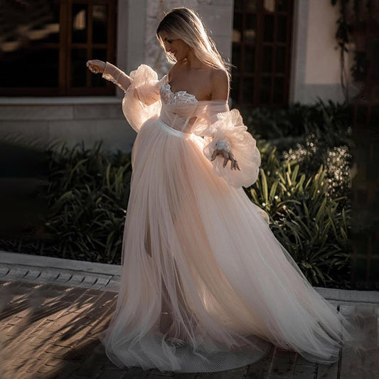 White Bridesmaid Dresses: Neckline Wedding Dresses Off The Shoulder Lace Appliques