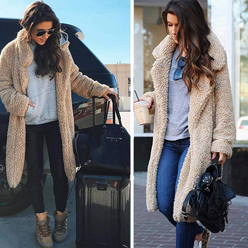 Women Autumn Jacket Coat Women Warm Outerwear Casual Faux