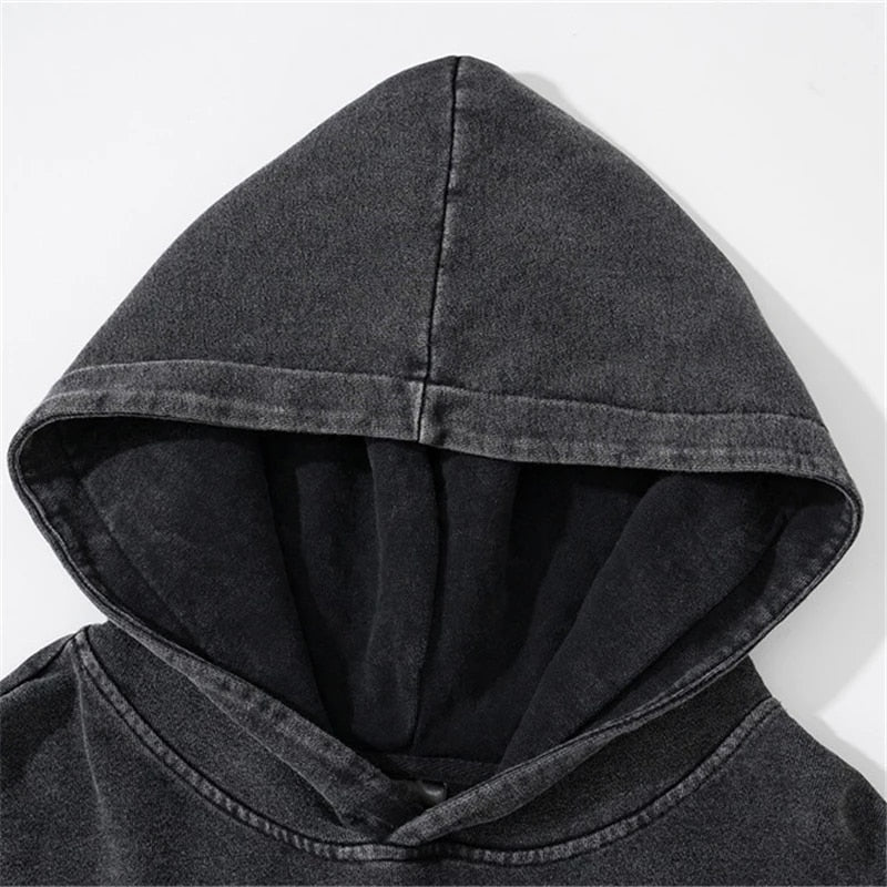 Washed Hoodie Men High Street Fashion Blinds Box Hoodie Trend