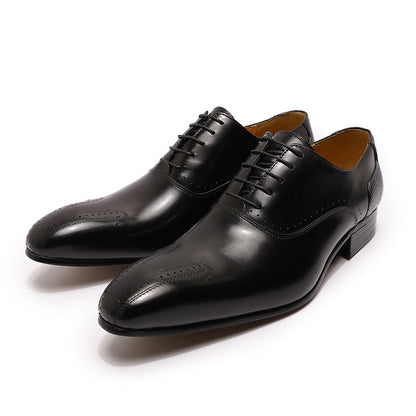 Winter Luxury Men Genuine Leather Shoes Lace Up Wedding